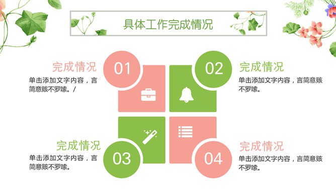 小清新竞聘述职模板（喜庆风格）