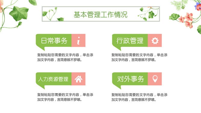 小清新竞聘述职模板（喜庆风格）