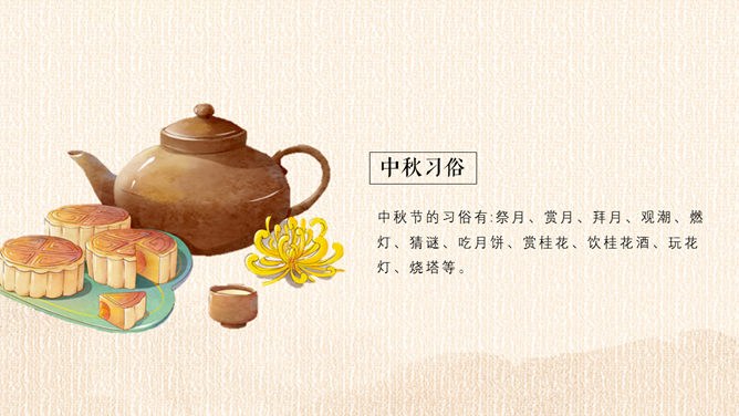 古典中秋佳节知识介绍PPT模板（精美）