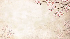 花束碎花背景图片知识介绍PPT模板(国风)
