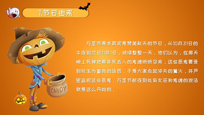 万圣节主题班会PPT课件模板