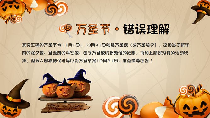 简约款万圣节活动PPT模板