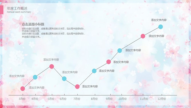 文艺粉蓝小花知识介绍PPT模板（喜庆）