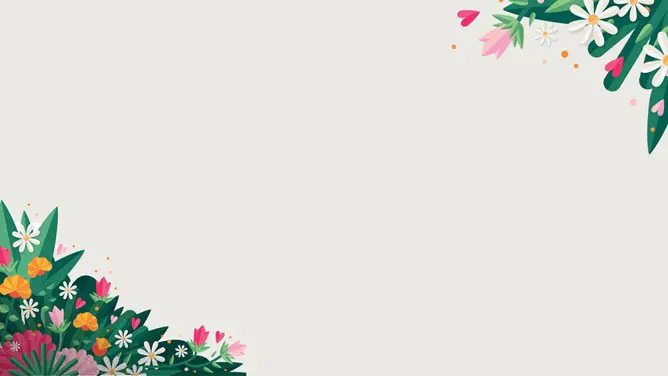 花朵花草边框背景图片知识介绍PPT模板(古典)