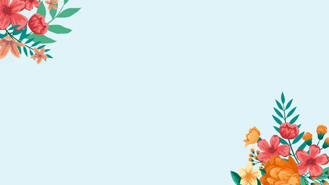 花朵花草边框背景图片知识介绍PPT模板(古典)