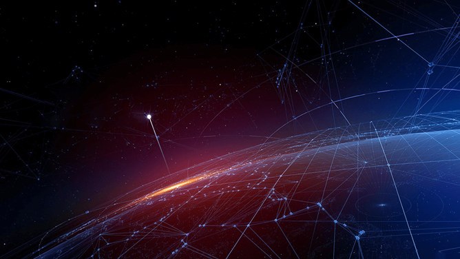 宇宙地球光线PPT背景图片-宇宙光效 科幻大片感