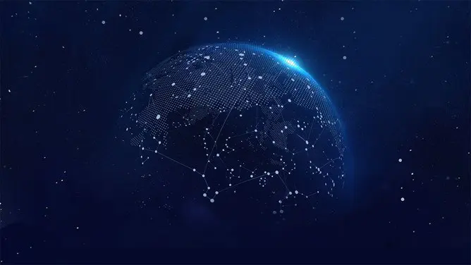 科技深蓝点线粒子PPT背景图片-深蓝粒子 科技质感