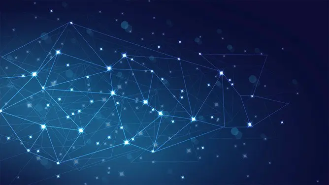 科技深蓝点线粒子PPT背景图片-深蓝粒子 科技质感