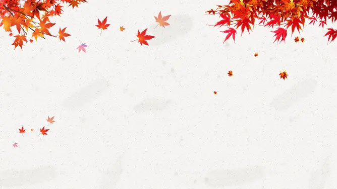 秋天金秋秋叶枫叶PPT背景图片-金秋枫叶 秋意浓