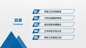 立体效果PPT目录模板素材-立体目录版式 层次更分明