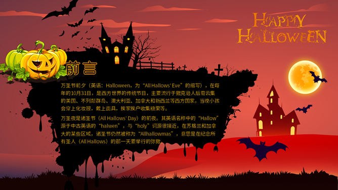 万圣节主题班会PPT课件模板
