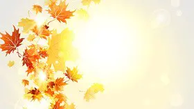 绿色水彩叶子背景主题PPT模板(喜庆版)