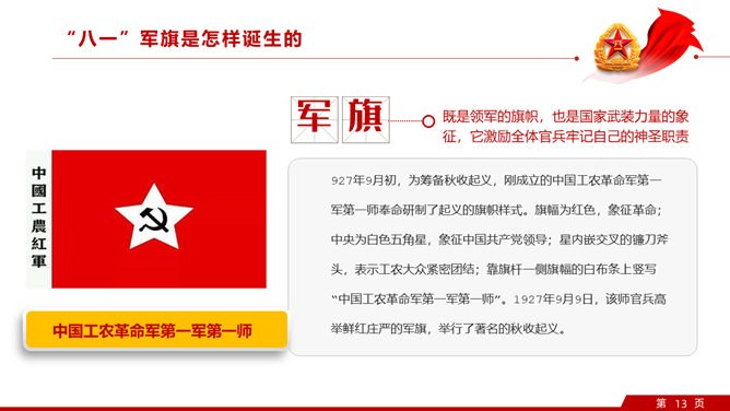 建军节知识介绍PPT模板（中国风）