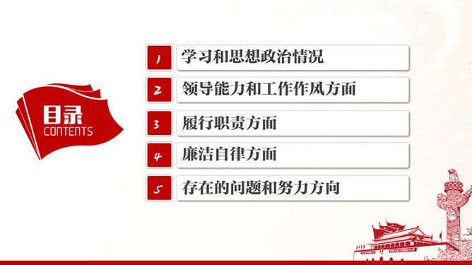 支部述职述廉述责报告节日介绍PPT模板（通用版）