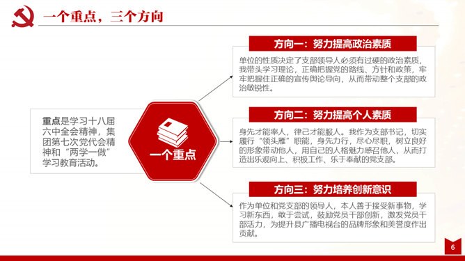 支部述职述廉述责报告节日介绍PPT模板（通用版）