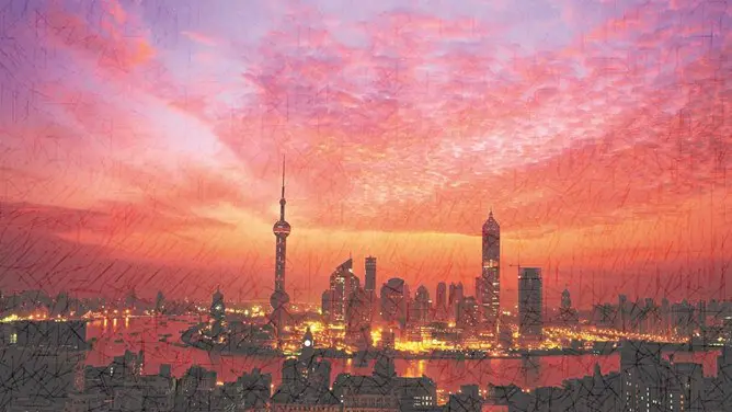 高清城市俯视鸟瞰背景图片PPT模板
