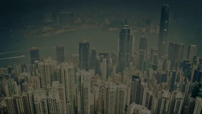 高清城市俯视鸟瞰背景图片PPT模板