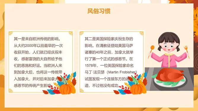 美国感恩节介绍PPT模板-心怀感恩 与爱同行