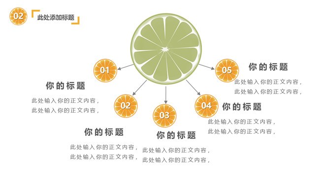 水果橙子片柠檬片模板（简约风格）