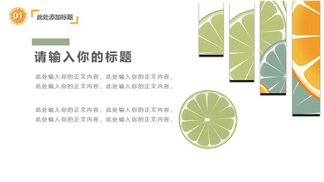 水果橙子片柠檬片模板（简约风格）