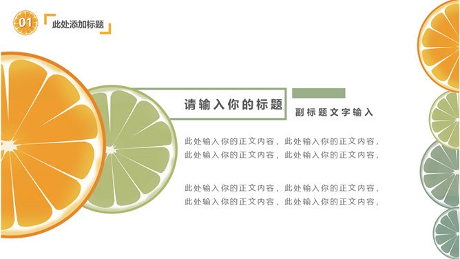 水果橙子片柠檬片模板（简约风格）
