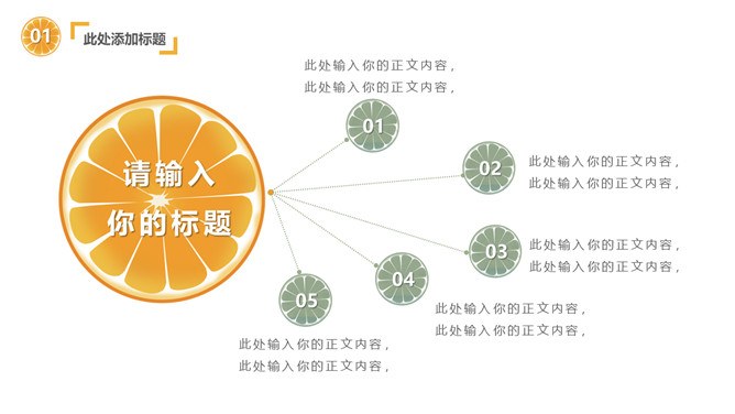 水果橙子片柠檬片模板（简约风格）