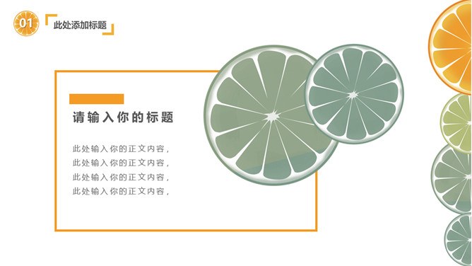 水果橙子片柠檬片模板（简约风格）