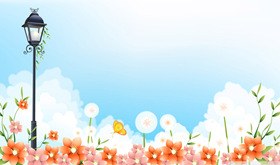 春天燕子春暖花开背景知识介绍PPT模板（古典）