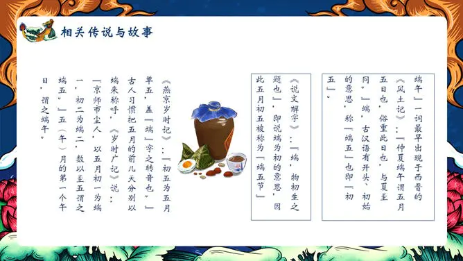 精美国潮风端午节PPT模板-粽情端午 传承文化