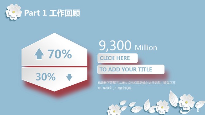淡雅微立体小花模板（精美风格）