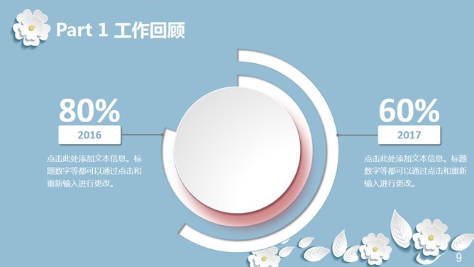淡雅微立体小花模板（精美风格）