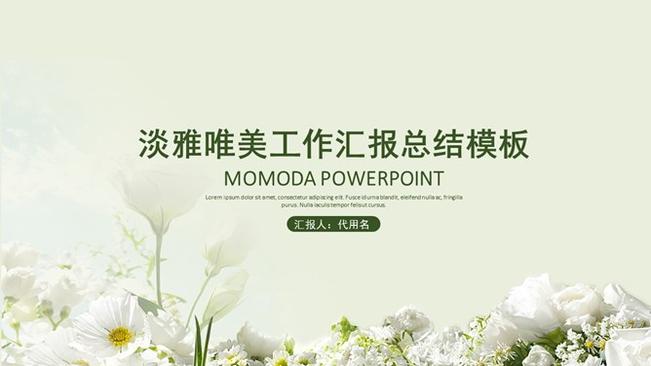 淡雅唯美工作总结汇报节日介绍PPT模板(通用版)