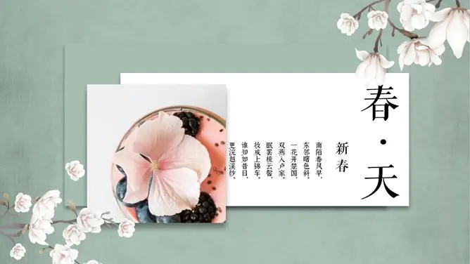 春天唯美素雅花朵模板(古典风格)