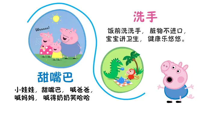 小猪佩奇下载知识介绍PPT模板(喜庆)