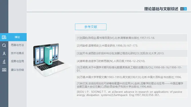 稳重侧边导航论文答辩节日介绍PPT模板(通用版)
