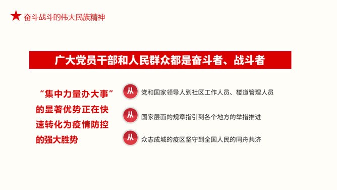 疫情中锤炼民族精神党课节日介绍PPT模板（通用版）